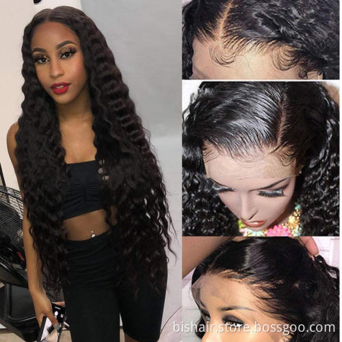 Loose wave 13x4 Lace Real Human Hair Wig 150% Density Brazilian Real Hair Lace Wig Pre-installed Baby Hair Natural Color